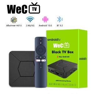 WeC-TV 4K MEDIA STREAMER Android 10 TV Box DUAL WIFI-BT Voice Remote